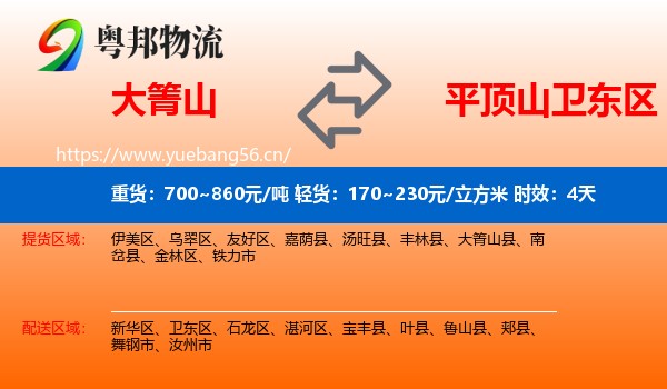 大箐山到卫东区物流专线名片