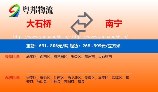 大石桥到南宁物流