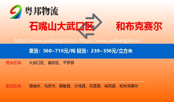 石嘴山大武口区到和布克赛尔物流