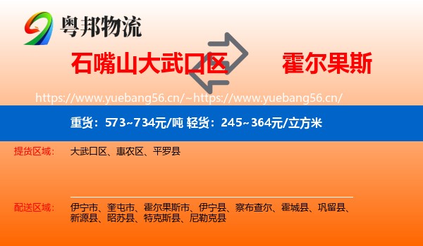 石嘴山大武口区到霍尔果斯市物流
