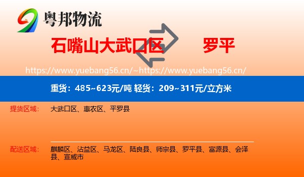 石嘴山大武口区到罗平县物流
