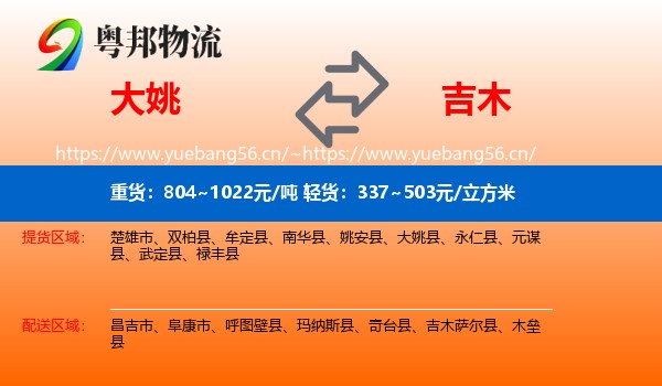 大姚到吉木萨尔县物流