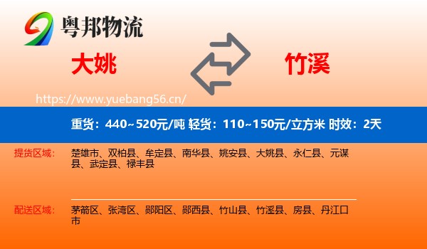 大姚到竹溪县物流专线名片