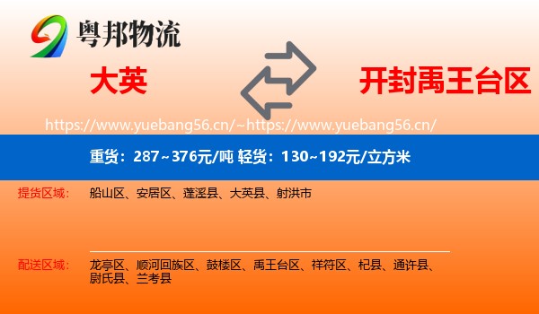 大英到禹王台区物流