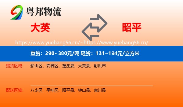 大英到昭平县物流