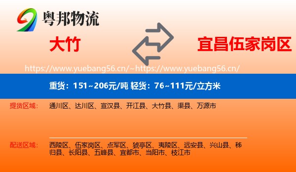 大竹到伍家岗区物流