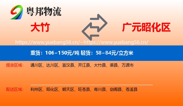 大竹到昭化区物流
