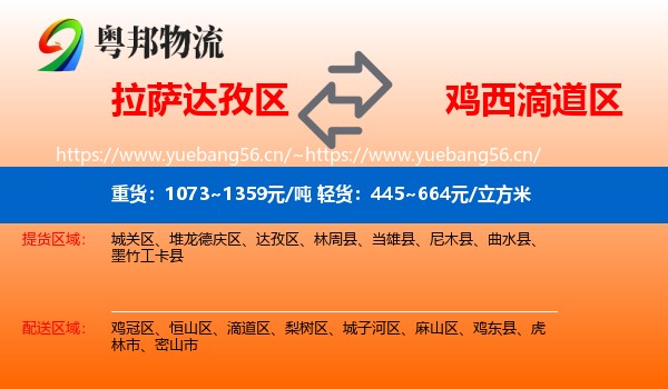 拉萨达孜区到滴道区物流