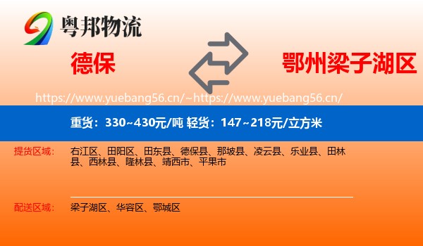 德保到梁子湖区物流