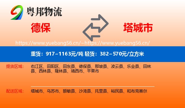 德保到塔城市物流