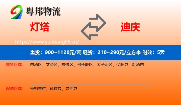 灯塔到迪庆物流专线名片