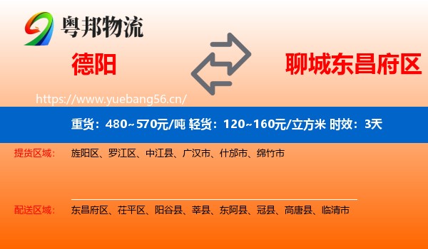 德阳到东昌府区物流专线名片