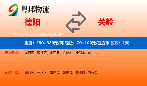 德阳到关岭县物流专线名片