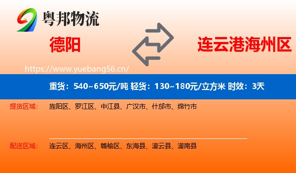 德阳到海州区物流专线名片