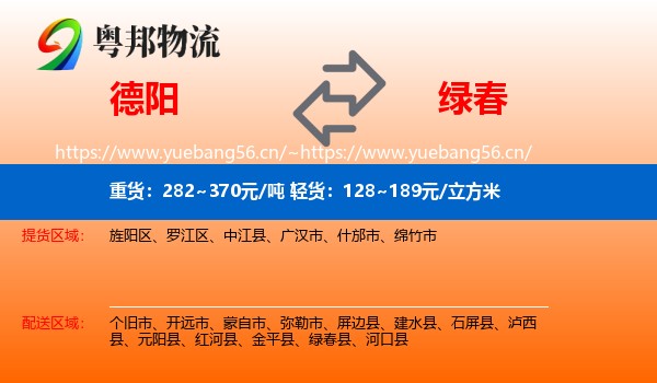 德阳到绿春县物流