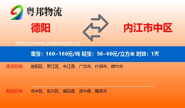 德阳到市中区物流专线名片