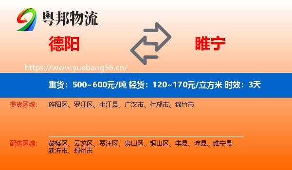 德阳到睢宁县物流专线名片