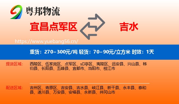 宜昌点军区到吉水县物流专线名片