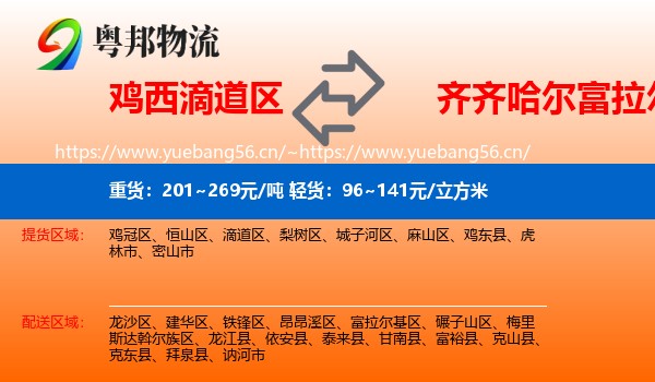 滴道区到富拉尔基区物流专线