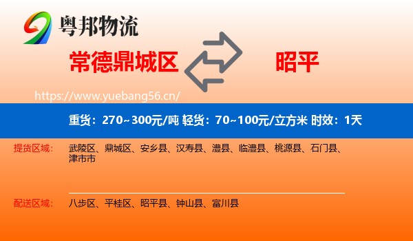 常德鼎城区到昭平县物流专线名片