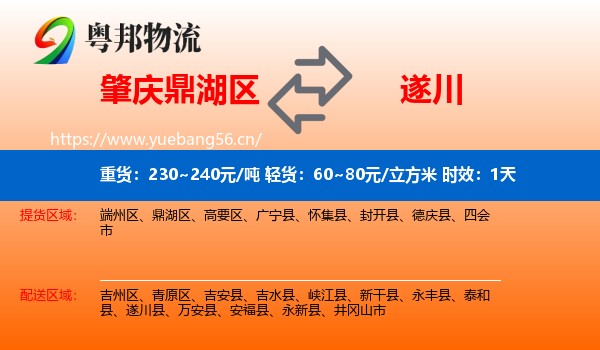 肇庆鼎湖区到遂川县物流专线名片