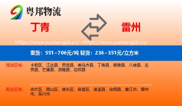 丁青到雷州市物流