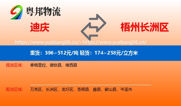 迪庆到长洲区物流