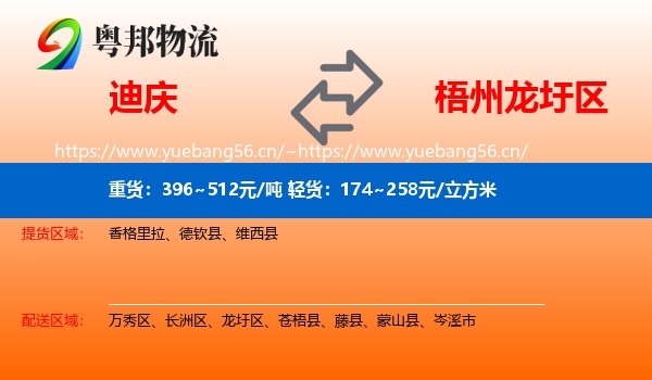 迪庆到龙圩区物流