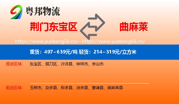 荆门东宝区到曲麻莱县物流