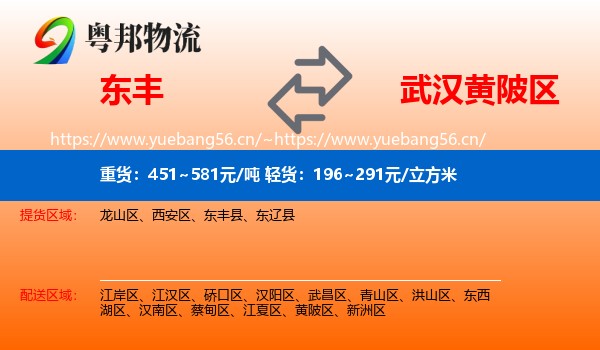 东丰到黄陂区物流