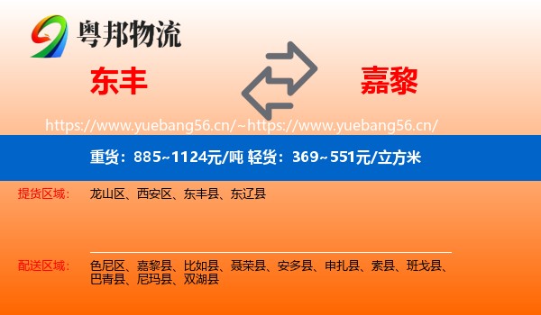 东丰到嘉黎县物流