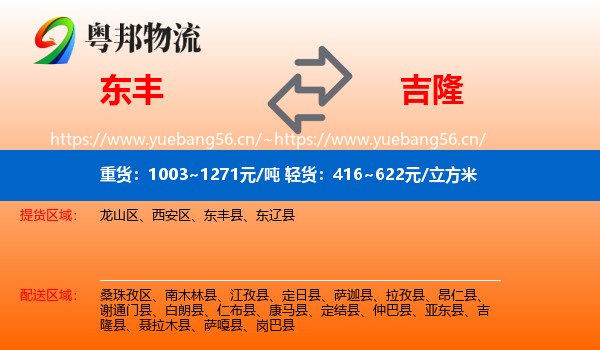 东丰到吉隆县物流