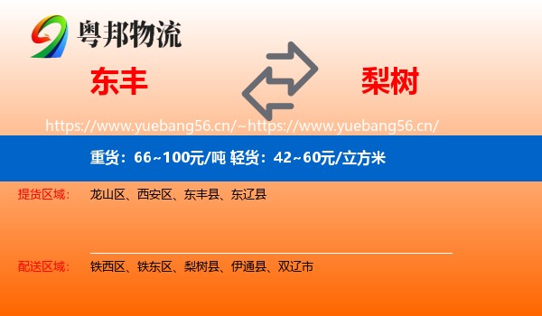 东丰到梨树县物流