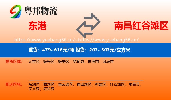 东港到红谷滩区物流
