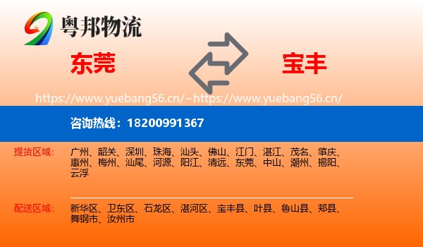 东莞到宝丰县物流