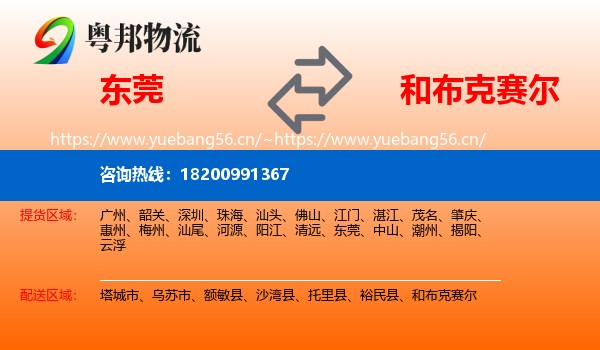 东莞到和布克赛尔物流