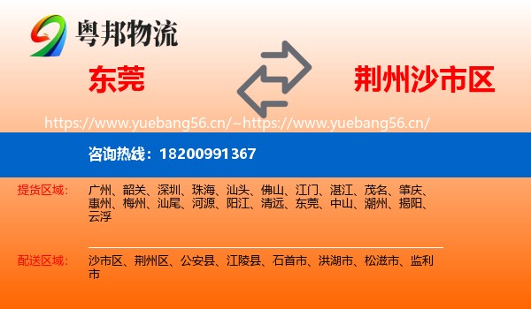 东莞到沙市区物流