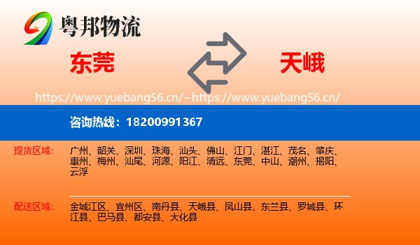 东莞到天峨县物流