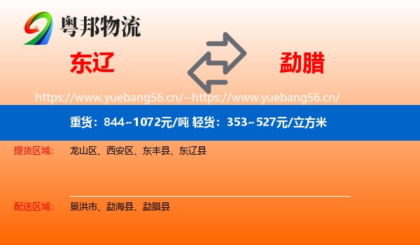 东辽到勐腊县物流