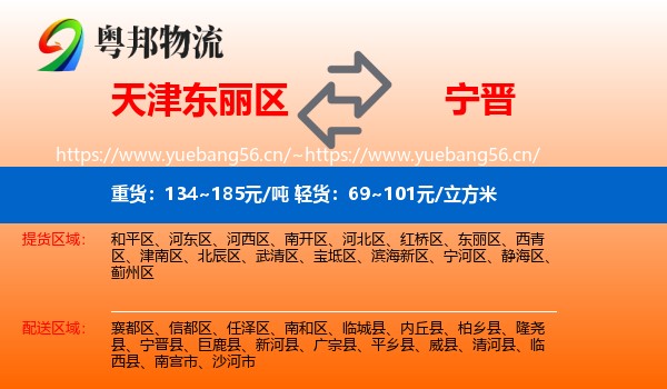 天津东丽区到宁晋县物流