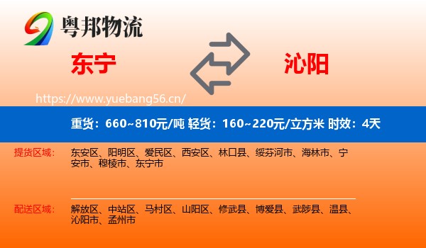 东宁到沁阳市物流专线名片