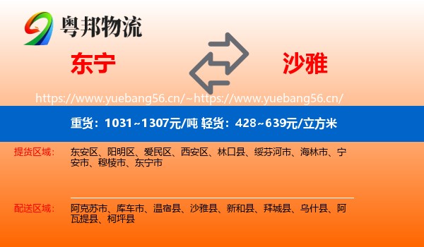东宁到沙雅县物流