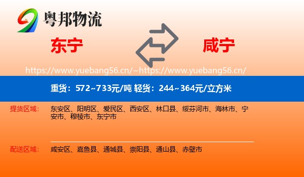 东宁到咸宁物流