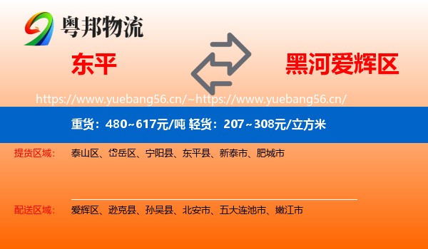 东平到爱辉区物流