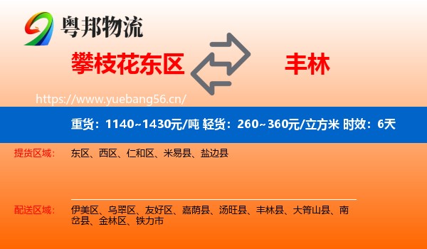 攀枝花东区到丰林县物流专线名片