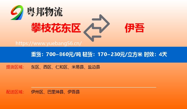攀枝花东区到伊吾县物流专线名片