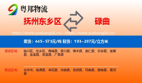 抚州东乡区到碌曲县物流