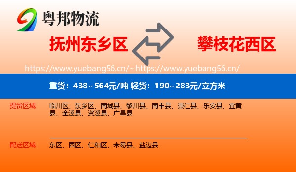 抚州东乡区到西区物流