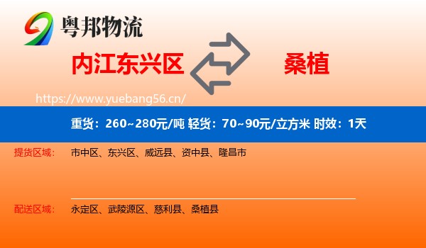 内江东兴区到桑植县物流专线名片