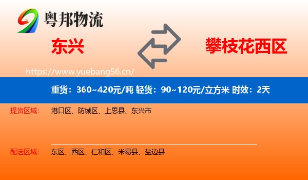 东兴到西区物流 东兴到西区物流专线名片